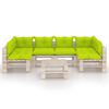 vidaXL Salon de jardin palette 7 pcs avec coussins bois de pin