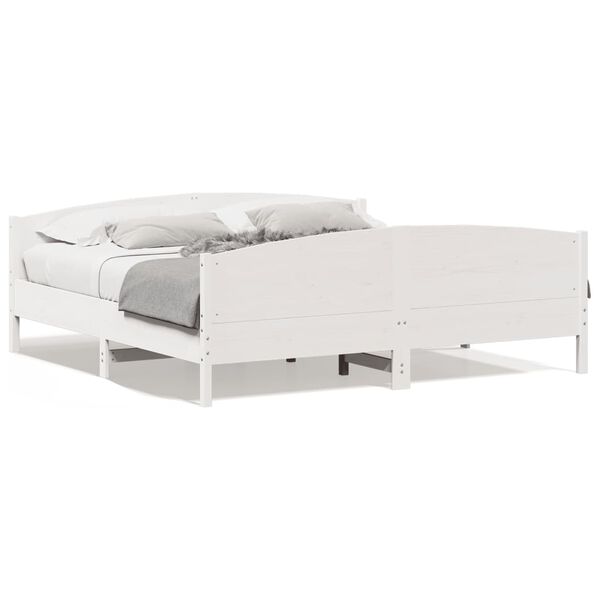 vidaXL Cadre de lit sans matelas blanc 180x200 cm bois massif de pin