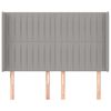 vidaXL T&ecirc;te de lit avec oreilles Gris clair 147x16x118/128 cm Tissu