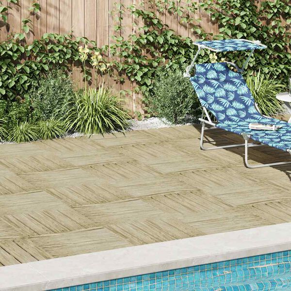 vidaXL Dalles de terrasse 18 pcs 50x50 cm Bois Vert