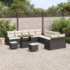 vidaXL Ensemble de canap&eacute; de jardin 13 pcs Noir Poly rotin