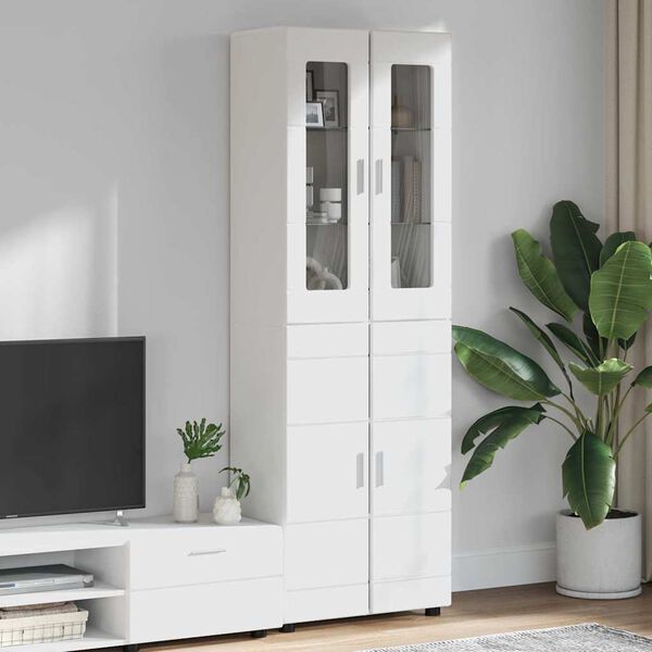 vidaXL Haut Armoire FLORIN Blanc 60 x 35 x 182 cm Bois d'ing&eacute;nierie