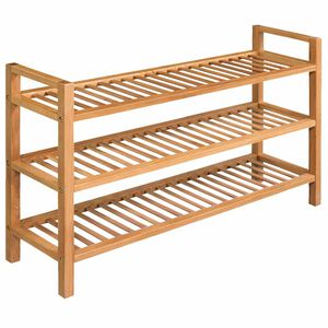 vidaXL &Eacute;tag&egrave;re &agrave; chaussures avec 3 &eacute;tag&egrave;res 100x27x60 cm Ch&ecirc;ne massif