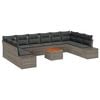 vidaXL Ensemble de canap&eacute; de jardin 11 pc Gris