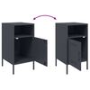 vidaXL Tables de chevet 2 pcs anthracite 36x39x68 cm acier