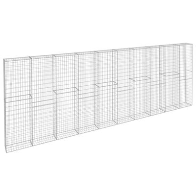 vidaXL Mur à gabion avec couvercles Acier galvanisé 600x30x200 cm