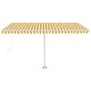 vidaXL Auvent manuel r&eacute;tractable sur pied 400x350 cm Jaune/Blanc