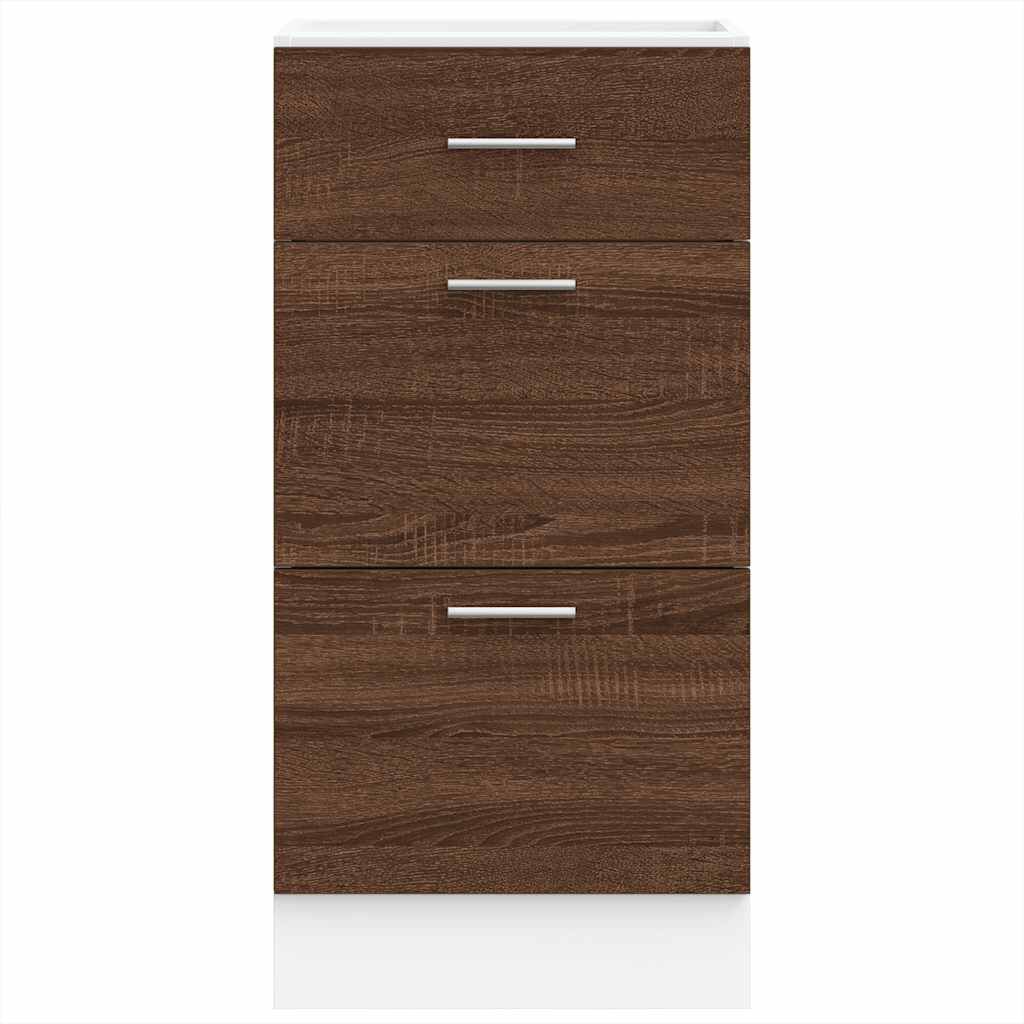Meuble Bas De Cuisine Lyon - Chêne Sonoma - 40x46x81.5 Cm - Bois D'Ingénierie - Pieds Réglables - Rangement Pratique - 9