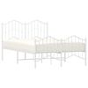 vidaXL Cadre de lit m&eacute;tal sans matelas et pied de lit blanc 120x190 cm