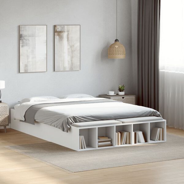 vidaXL Cadre de lit sans matelas blanc 120x190 cm