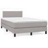 vidaXL Sommier &agrave; lattes de lit avec matelas Gris clair 120x200cm Tissu