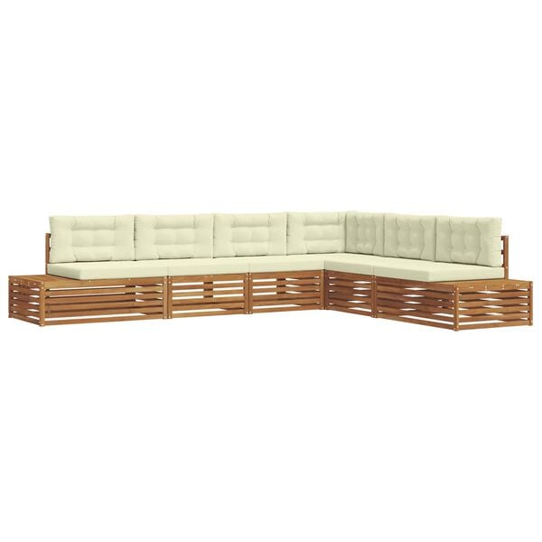 vidaXL Ensemble de canap&eacute;s d'ext&eacute;rieur 6 Pi&egrave;ce Naturel et Cr&egrave;me