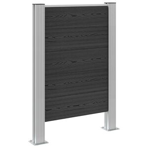 vidaXL Cl&ocirc;ture de poubelle Gris 85 x 12 x 115 cm Aluminium et WPC