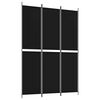 vidaXL Cloison de s&eacute;paration 3 panneaux Noir 150x220 cm Tissu