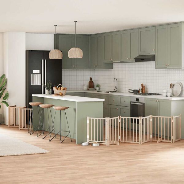 vidaXL Barri&egrave;re pour chien porte pliable 15 panneaux bois de peuplier