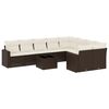 vidaXL Salon de jardin 10 pcs avec coussins marron r&eacute;sine tress&eacute;e