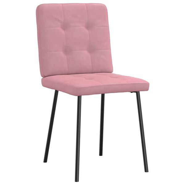 vidaXL Chaises &agrave; manger lot de 2 Rose Velours
