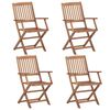vidaXL Chaises pliables d'extérieur lot de 4 Bois d'acacia solide