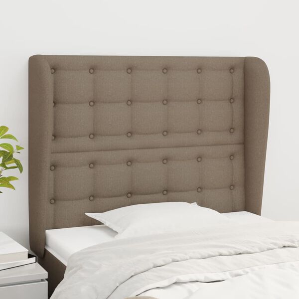 vidaXL T&ecirc;te de lit avec oreilles Taupe 103x23x118/128 cm Tissu