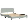 vidaXL Lit avec matelas Dover gris clair 120x200 cm velours