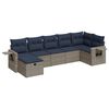 vidaXL Salon de jardin avec coussins 7 pcs gris r&eacute;sine tress&eacute;e