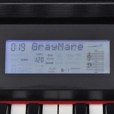 vidaXL Piano numérique avec pédales 88 touches Noir Panneau mélamine