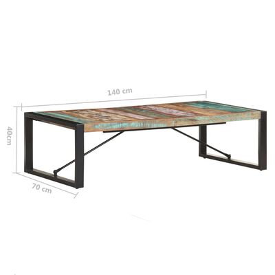 vidaXL Table basse 140x70x40 cm Bois de récupération solide