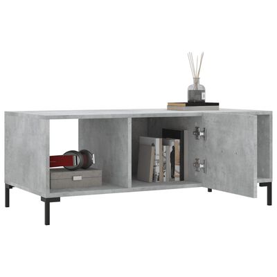 vidaXL Table basse gris béton 102x50x40 cm bois d'ingénierie