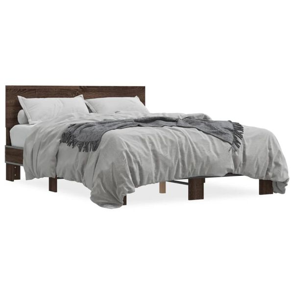 vidaXL Cadre de lit sans matelas ch&ecirc;ne marron 120x190 cm