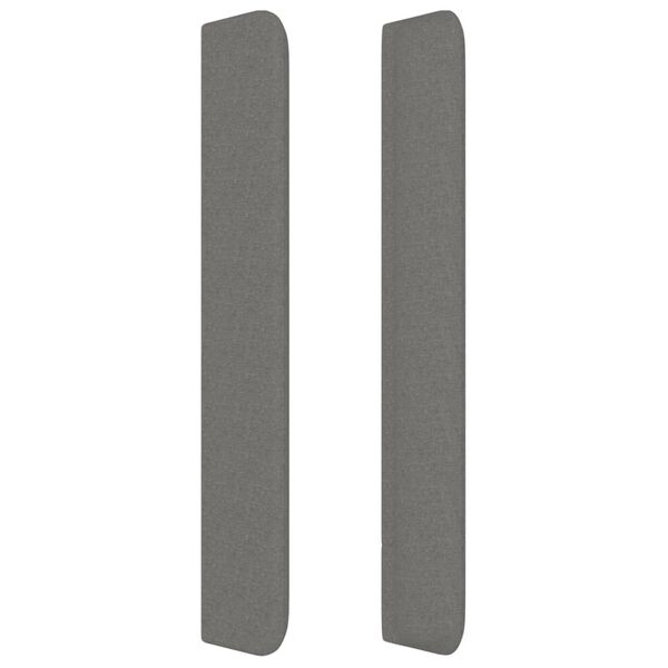 vidaXL T&ecirc;te de lit avec oreilles Gris fonc&eacute; 203x16x118/128 cm Tissu