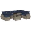 vidaXL Ensemble de canap&eacute; de jardin 9 pcs avec coussins gris r&eacute;sine tress&eacute;e