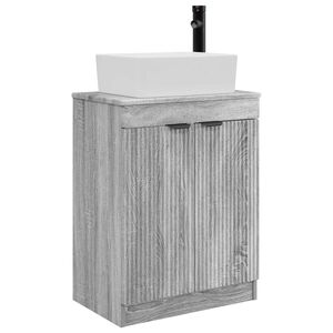 vidaXL Meuble de salle de bain avec &eacute;vier Sonoma gris 54 x 35 x 83 cm