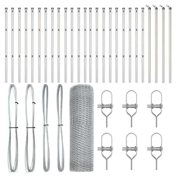 vidaXL Poteau de cl&ocirc;ture. Argent&eacute; 50 x 0,4 m (maillage de 13 mm) Acier