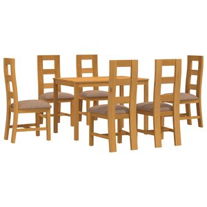 vidaXL Ensemble de salle &agrave; manger 7 pc Gris Bois de ch&ecirc;ne massif