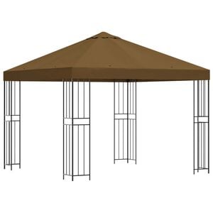 vidaXL Pavillon 3 x 3 m Taupe Polyester et Acier 190 gsm