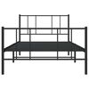 vidaXL Cadre de lit m&eacute;tal sans matelas avec pied de lit noir 100x190cm