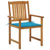 vidaXL Chaises de jardin avec coussins lot de 2 Bois d'acacia massif