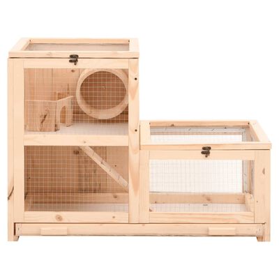vidaXL Cage à hamster 81x40x60 cm bois massif de sapin