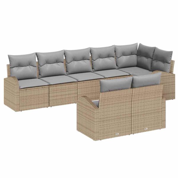 vidaXL Ensemble de canap&eacute; de jardin 8 pcs Beige et Gris clair