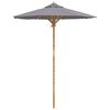 vidaXL Parasol de jardin &Oslash; 180 x 230 cm Bambou Rond Gris fonc&eacute;