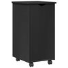 vidaXL Cabinet roulant Noir 34 x 39 x 65,5 cm Bois de Pin Massif