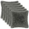 vidaXL Housse de coussin 6 pcs HEERLEN Gris clair 40 x 40 cm Fleece PV