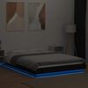vidaXL Cadre de lit avec lumières LED sans matelas noir 120x200 cm