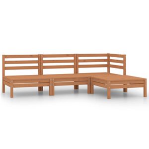 vidaXL Salon de jardin 4 pcs Bois de pin massif Marron miel