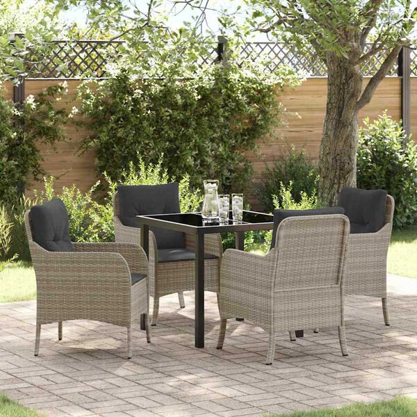 vidaXL Ensemble de salle &agrave; manger pour jardin 5 pcs Gris clair