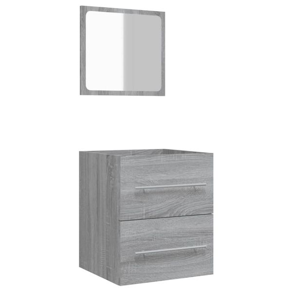 vidaXL Armoire de salle de bain avec miroir Sonoma gris 41x38,5x48 cm