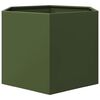 vidaXL Jardini&egrave;re vert olive hexagone 69x60x45 cm acier