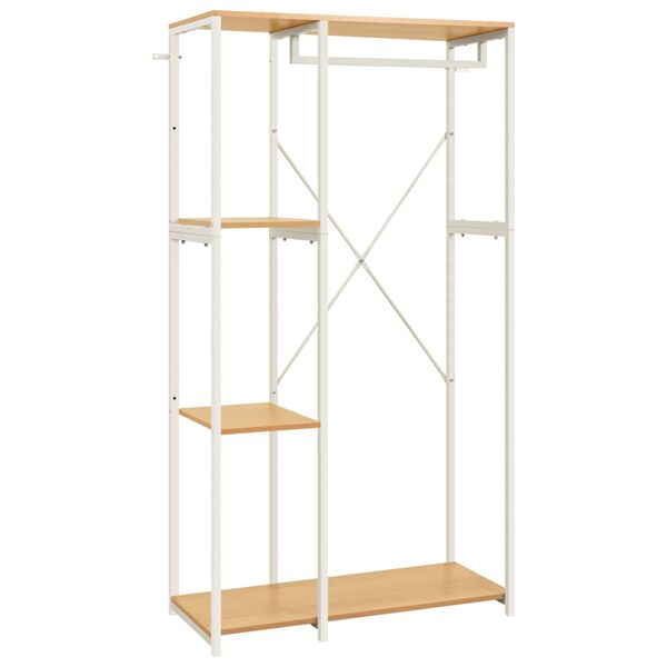 vidaXL Garde-robe Blanc et ch&ecirc;ne 90x40x167 cm M&eacute;tal et agglom&eacute;r&eacute;