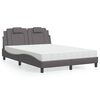 vidaXL Lit Viana avec matelas gris 140x200 cm similicuir