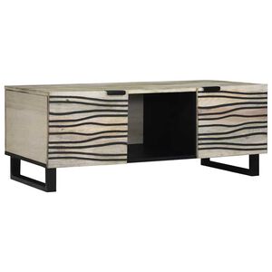 vidaXL Table basse Beige et Noir 100 x 54 x 40 cm Bois d'acacia massif